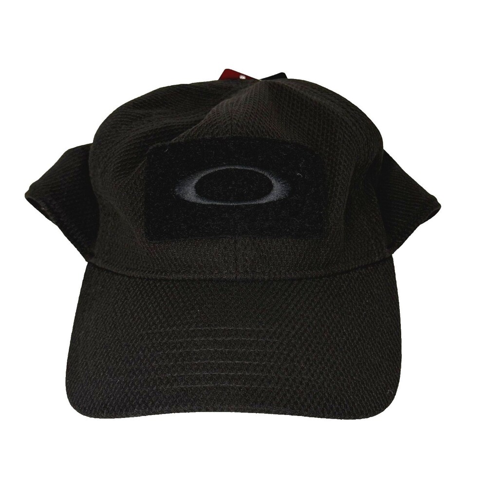 NWT Oakley Performance Fit Hat Black L/XL Stretch Golf Athletic Cap